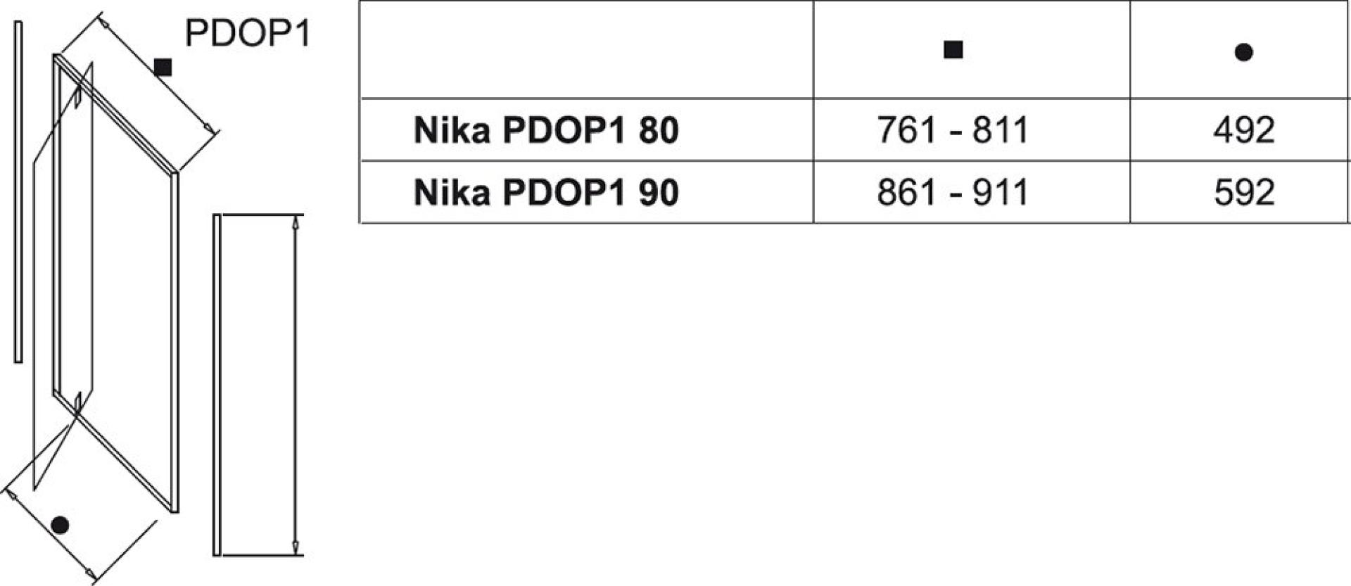 Душевая дверь Ravak Pivot PDOP1-90 блестящая + стекло транспарент 03G70C00Z1