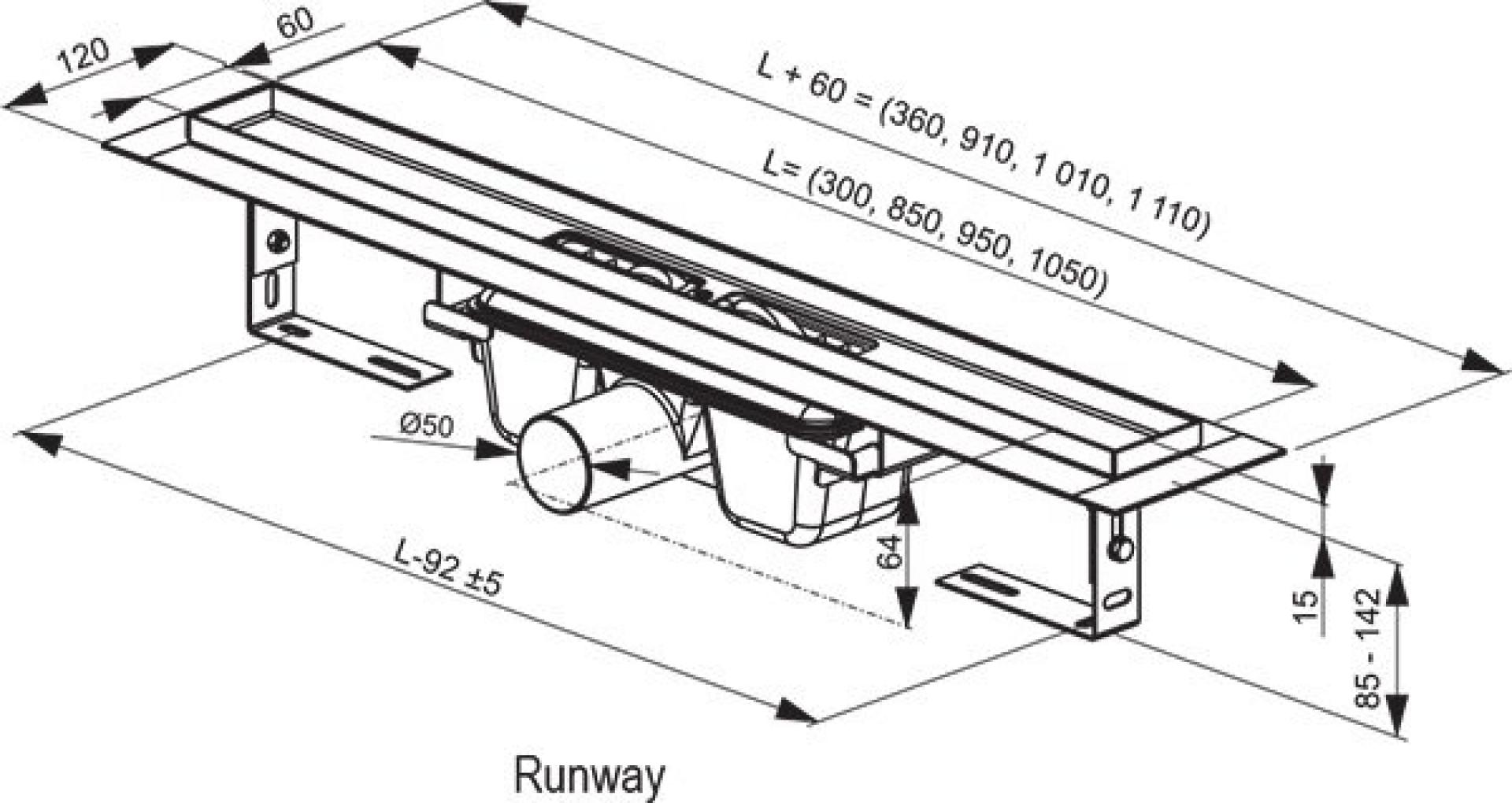 Душевой канал OZ Ravak Runway 850  X01388