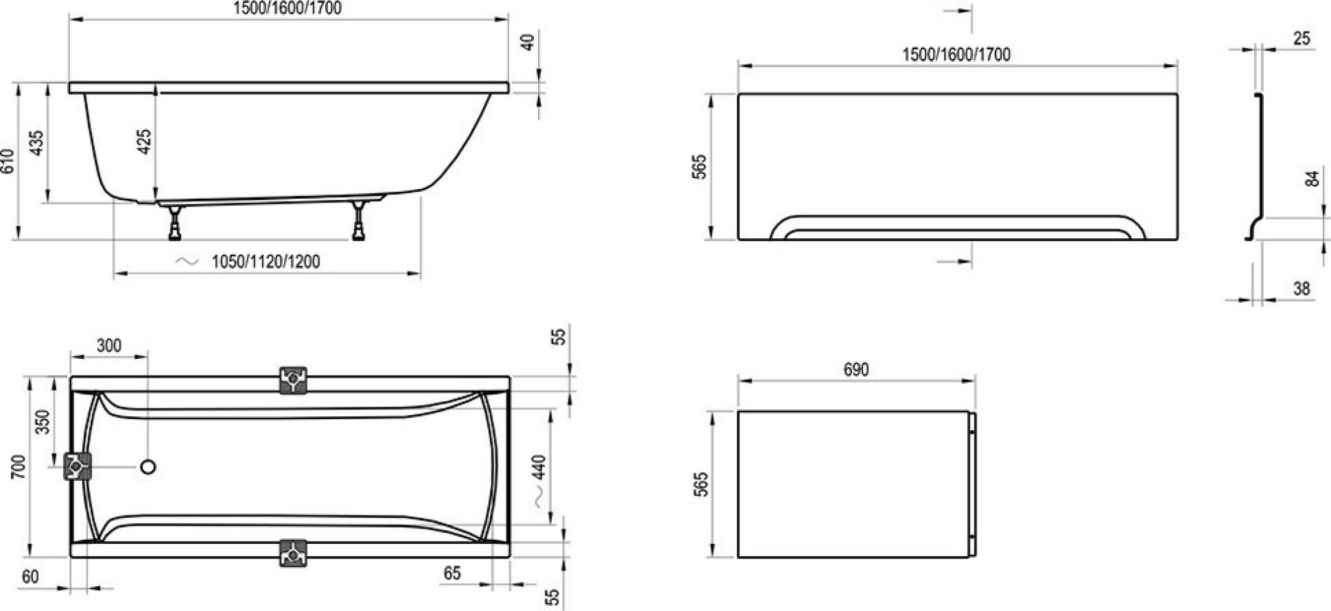 Акриловая ванна N Ravak Classic 160x70 C531000000