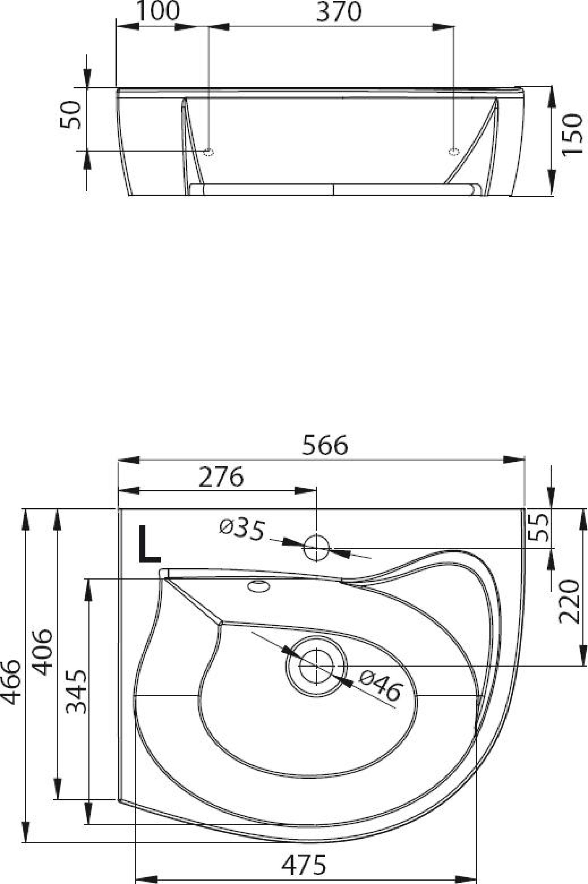 Умывальник Ravak Rosa  L 56х46 XJ2L1100000