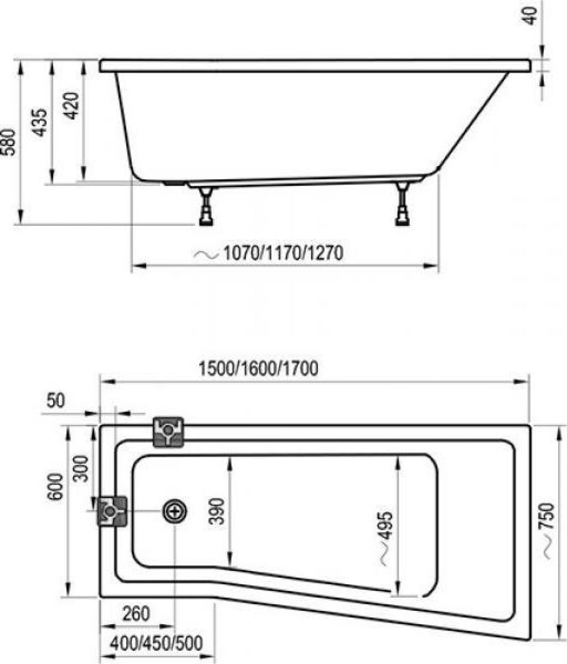 Передняя панель для ванны Ravak Be Happy II 160 L CZ96100A00