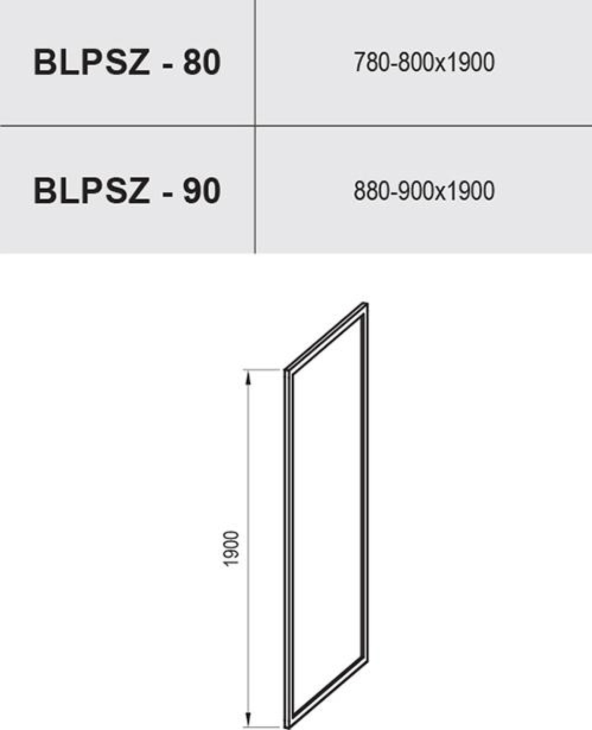 Боковая стенка 90 см Ravak Blix X93H70C00Z1, transparent, хром