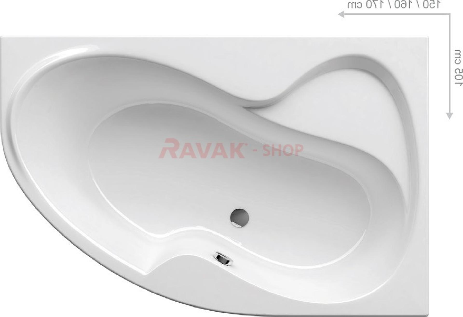 Акриловая ванна 170х105 Ravak Rosa II PU-PLUS C4210P0000 R