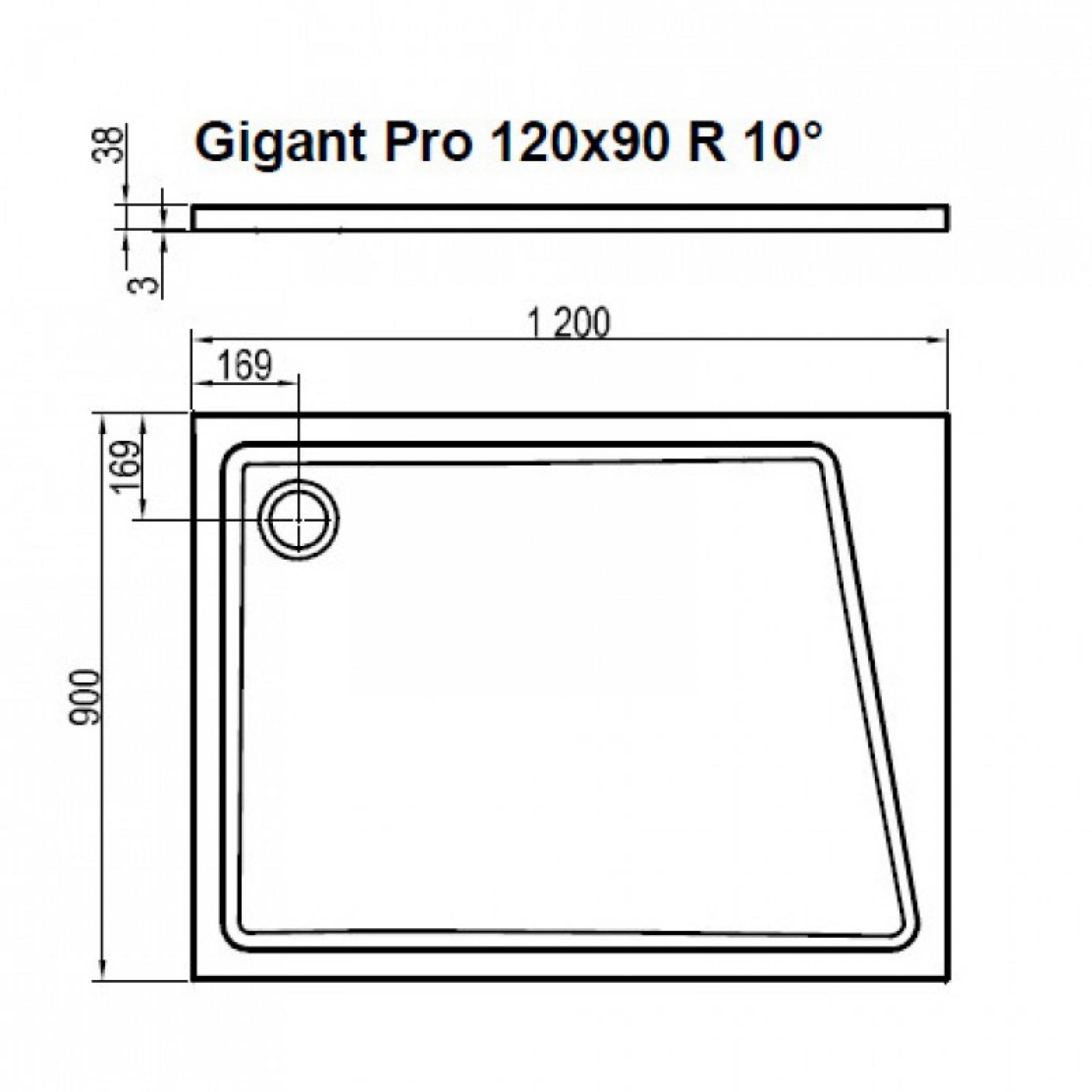 Поддон для душа 120х90 см Ravak GalaxyPro 10° XA05G70101L