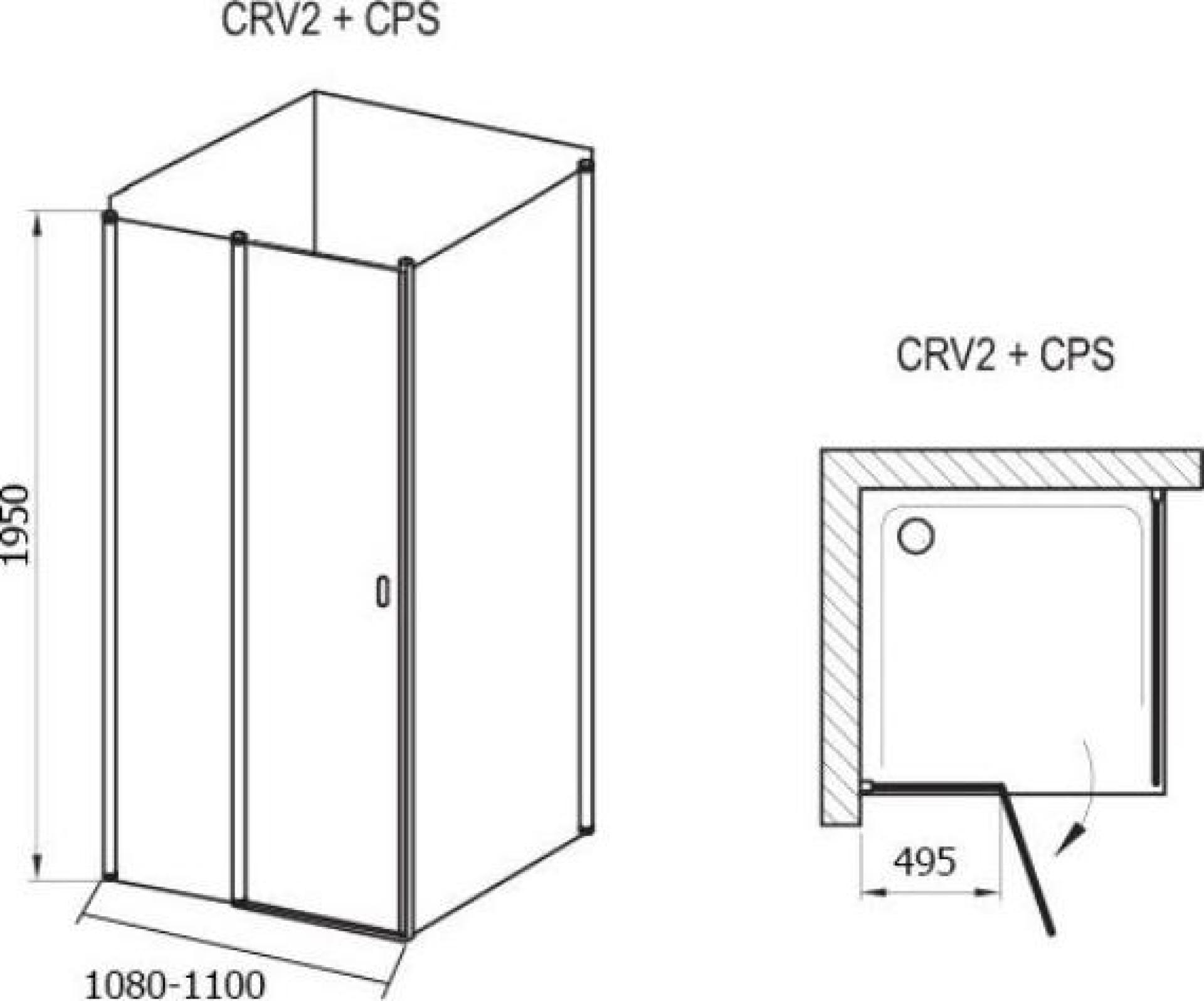 Душевой уголок Ravak Chrome CRV2-110+CPS-90 белый+транспарент