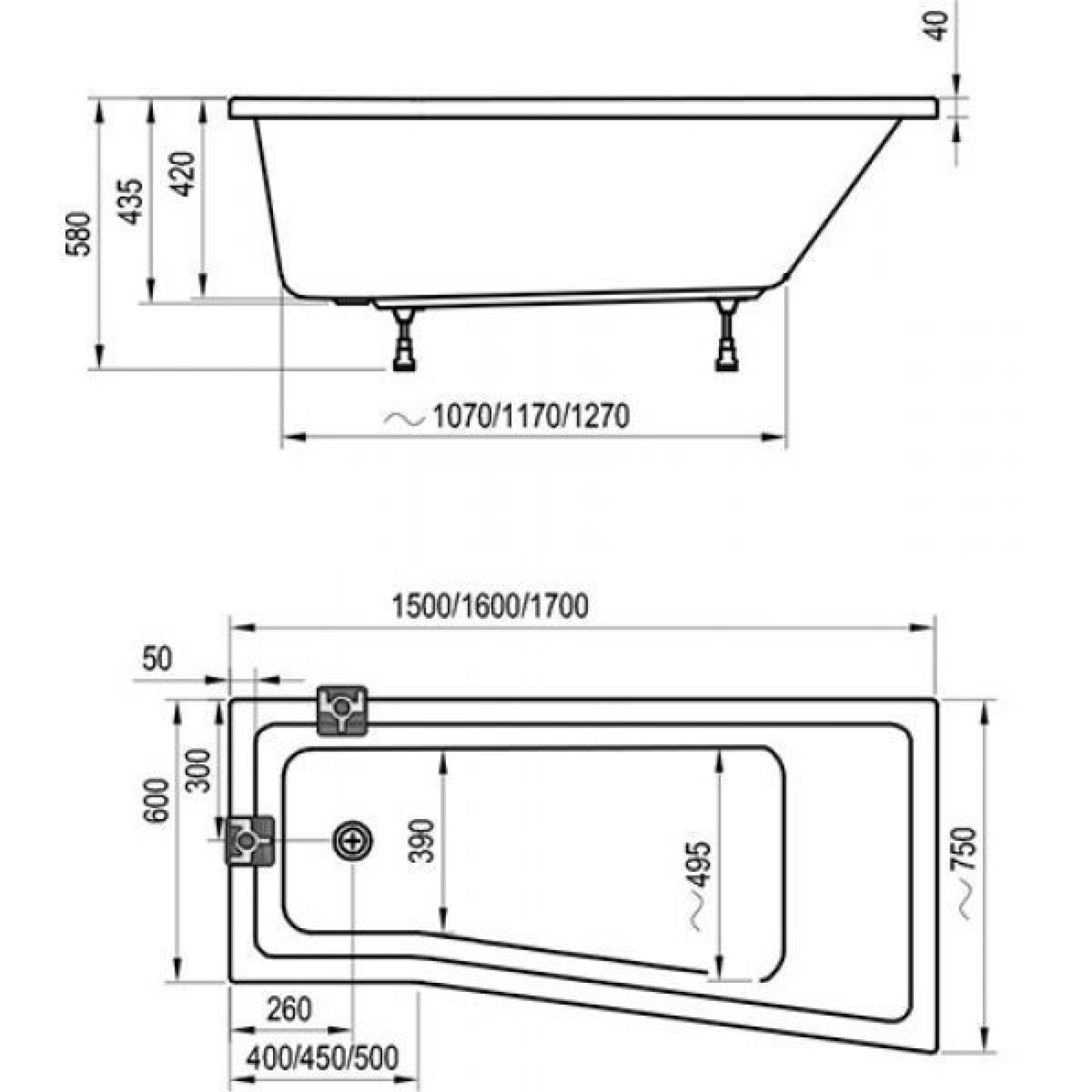 Передняя панель для ванны Ravak Be Happy II 160 L CZ96100A00