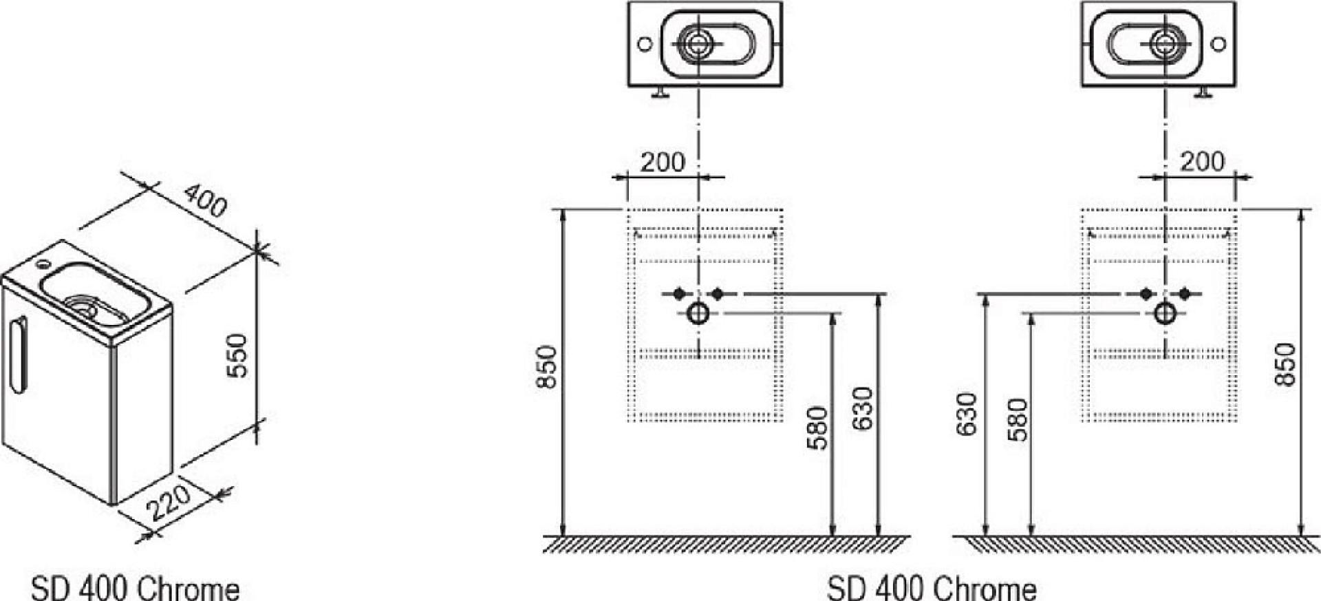 Дверца для тумбы Ravak SD 400 Chrome белая R X000000541