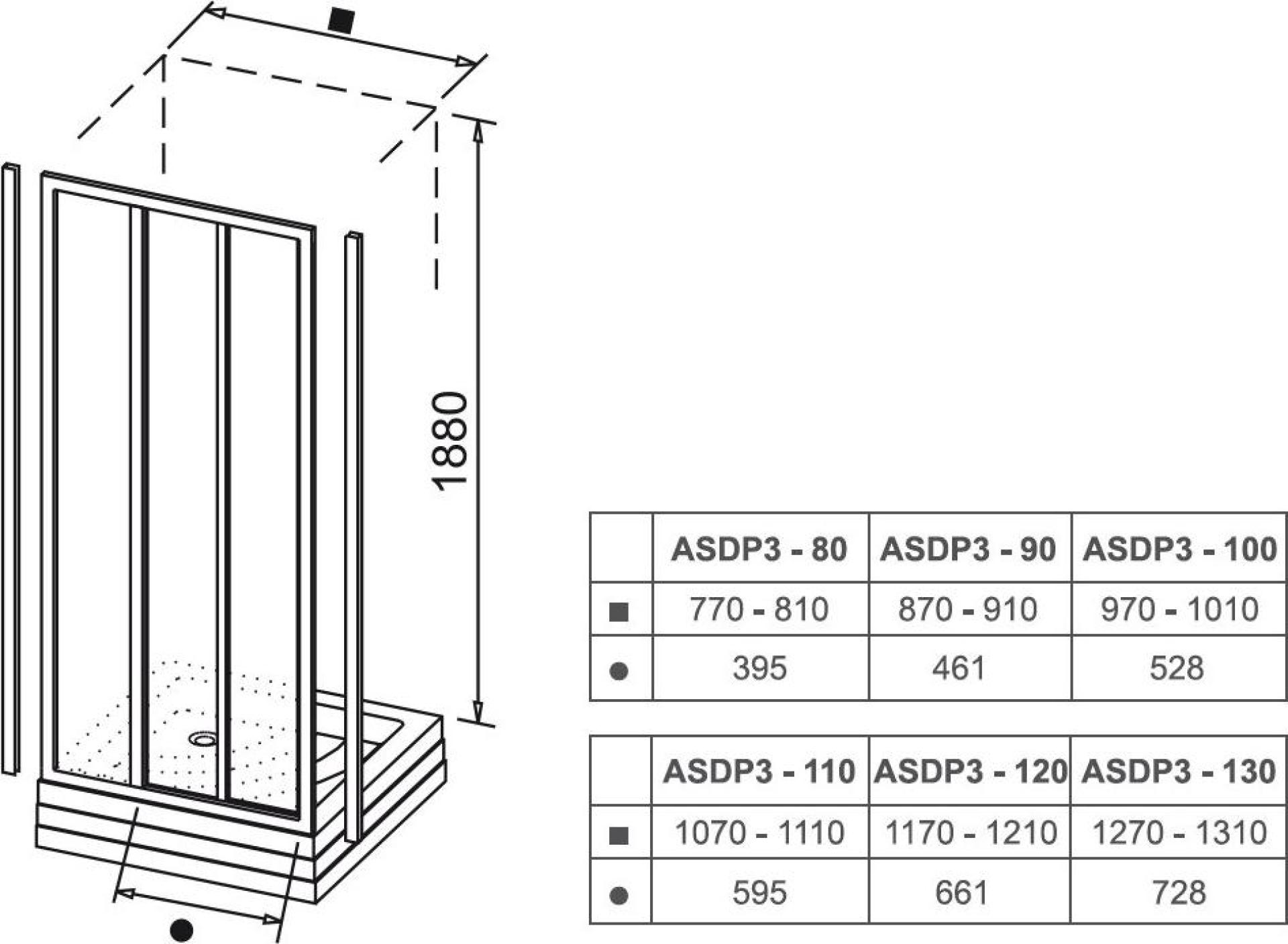 Душевой уголок Ravak Supernova ASDP3-90+PSS-80 белый+транспарент