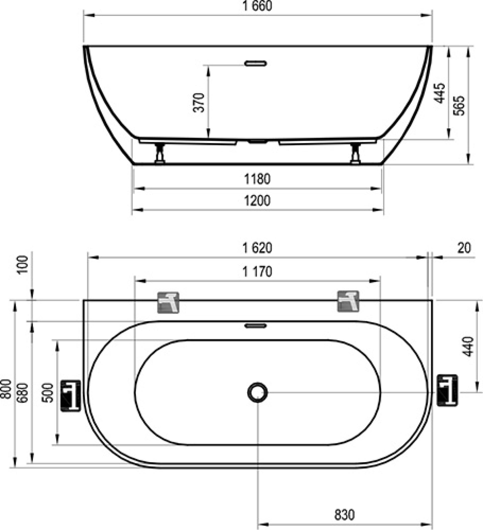 Акриловая ванна 166х80 Ravak Freedom XC00100024