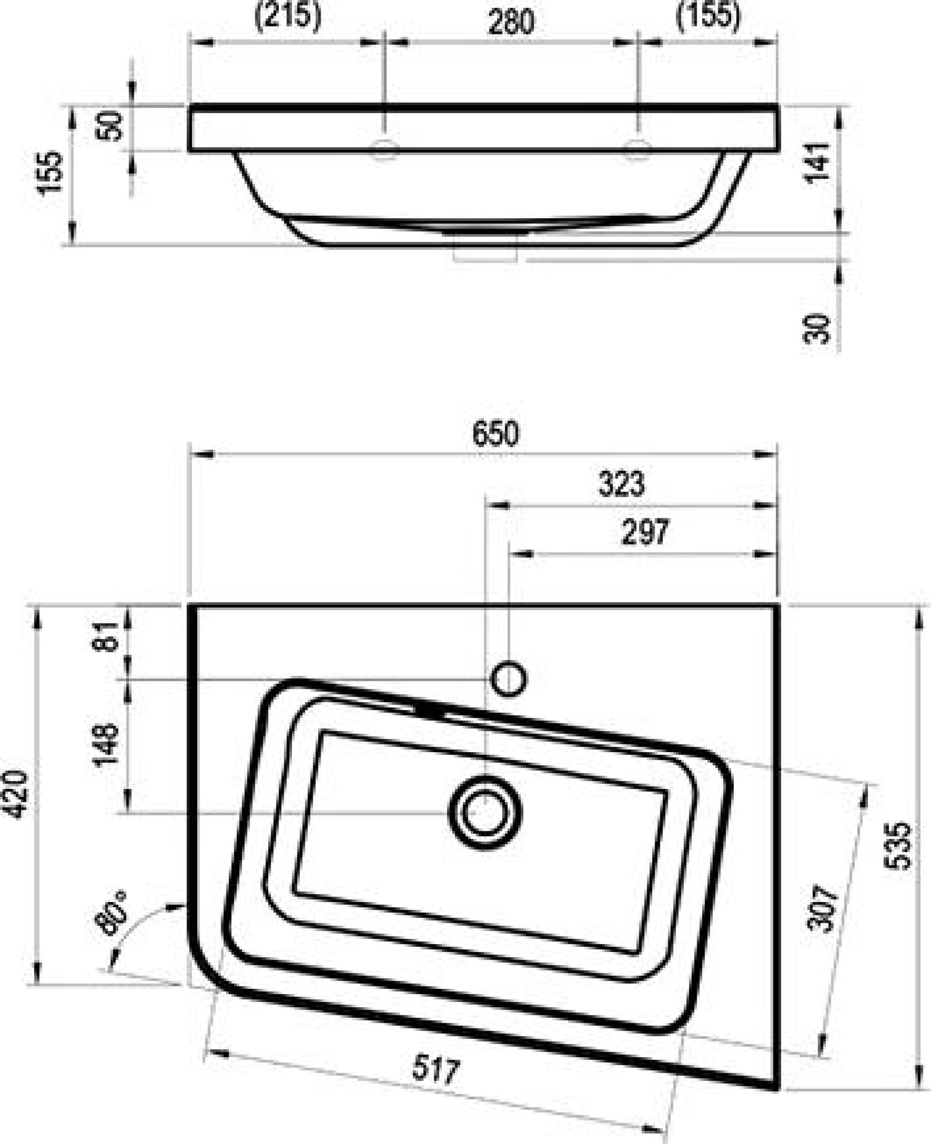 Мебель для ванной Ravak SD 10° 65 темный орех R