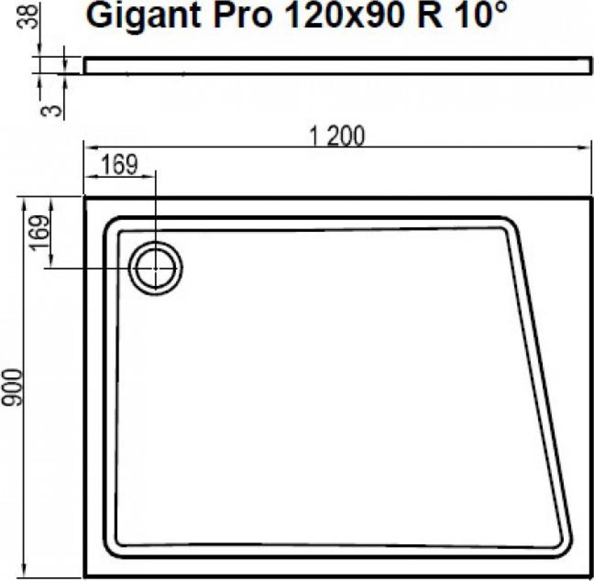 Поддон для душа 120х90 см Ravak GalaxyPro 10° XA05G70101L