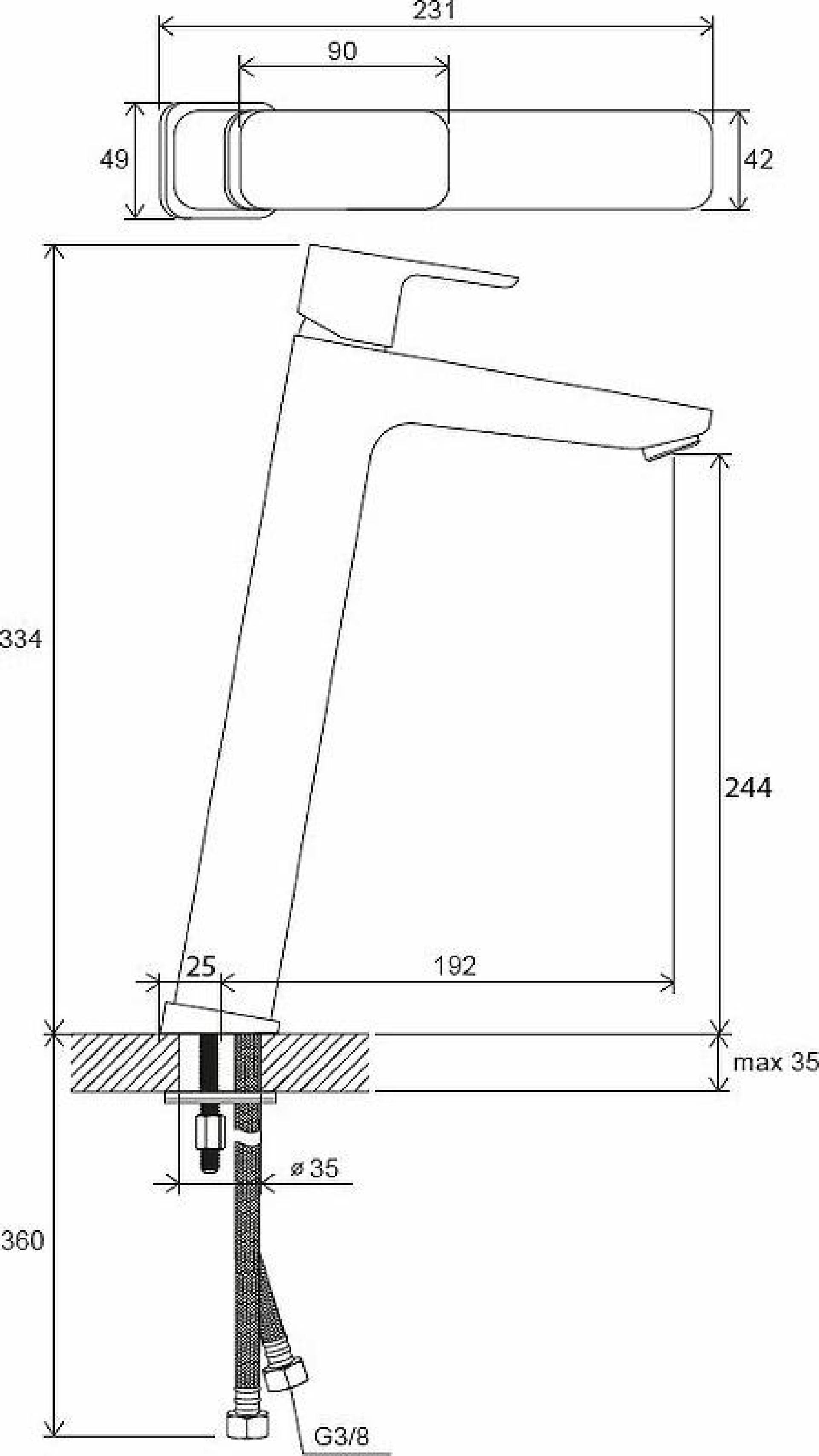 Смеситель для умывальника Ravak 10° Free black-TD F 015.20 X070151, черный матовый