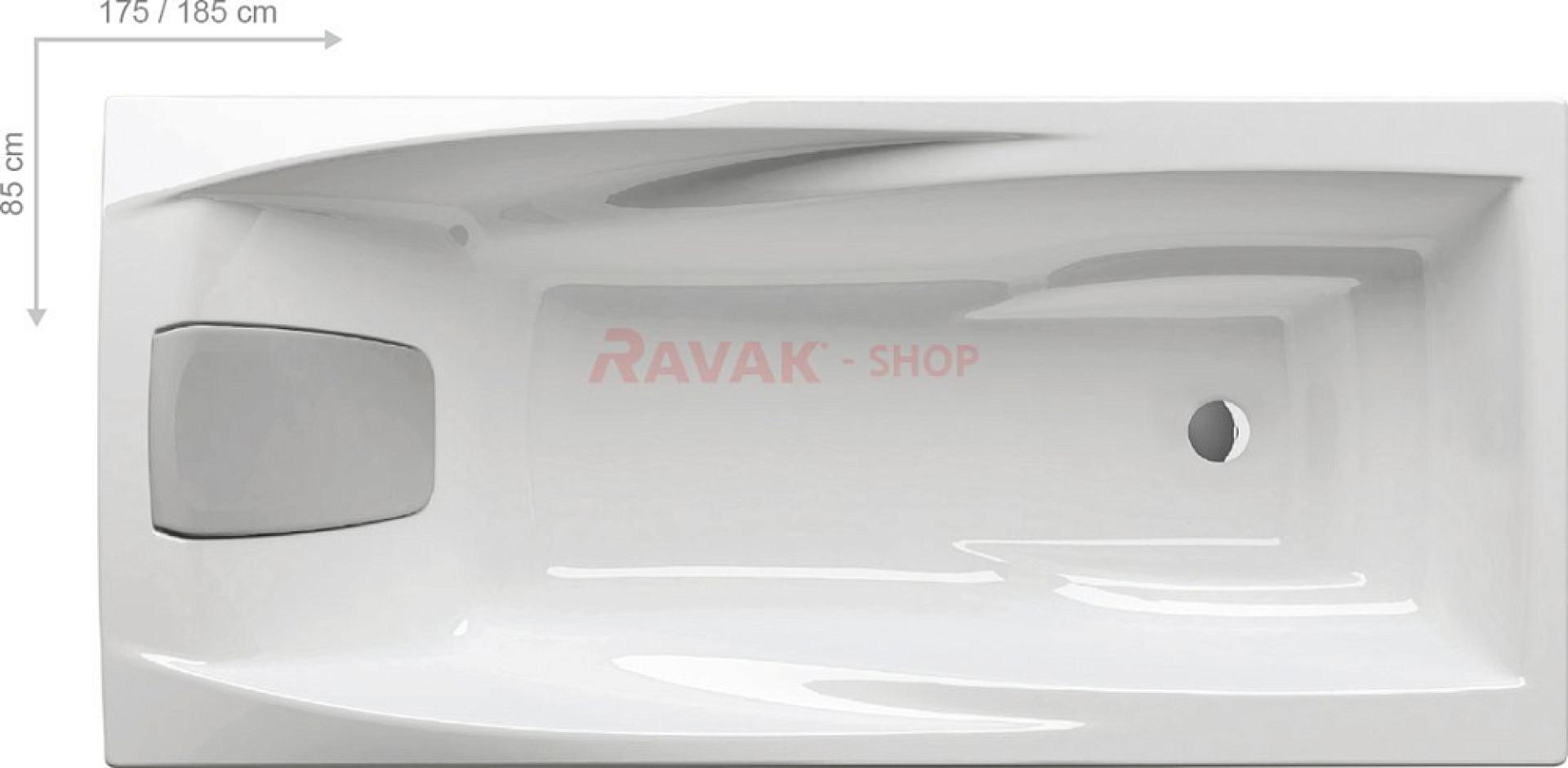 Подголовник для ванны Ravak You серый B60100000O