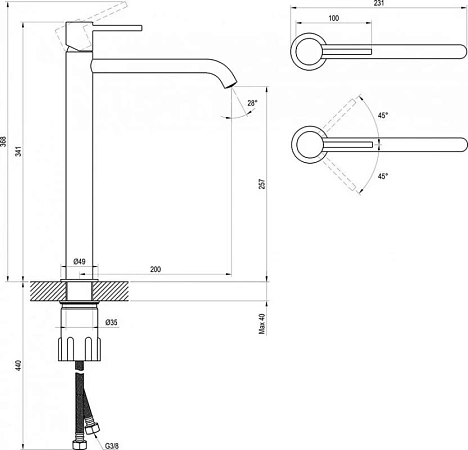 Смеситель для раковины Ravak Espirit X070237 белый